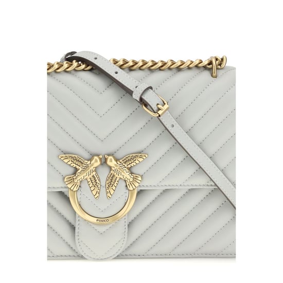 Bolso de Hombro PINKO de Cuero de Ternera Gris Bos Taurus - Image 4