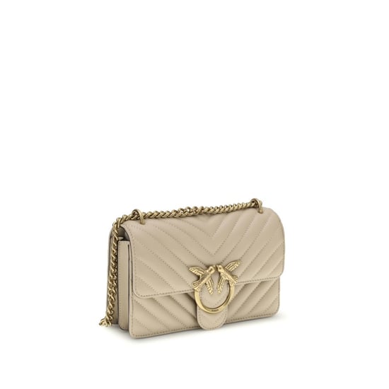 Bolso de Hombro Bos Taurus de Cuero de Ternera Beige PINKO - Image 2