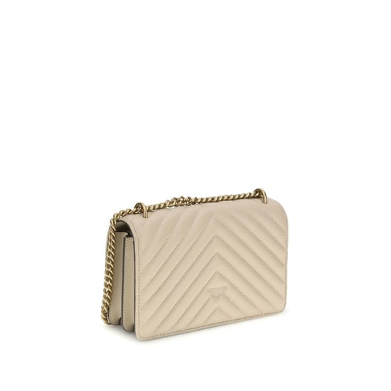 Bolso de Hombro Bos Taurus de Cuero de Ternera Beige PINKO - Image 3