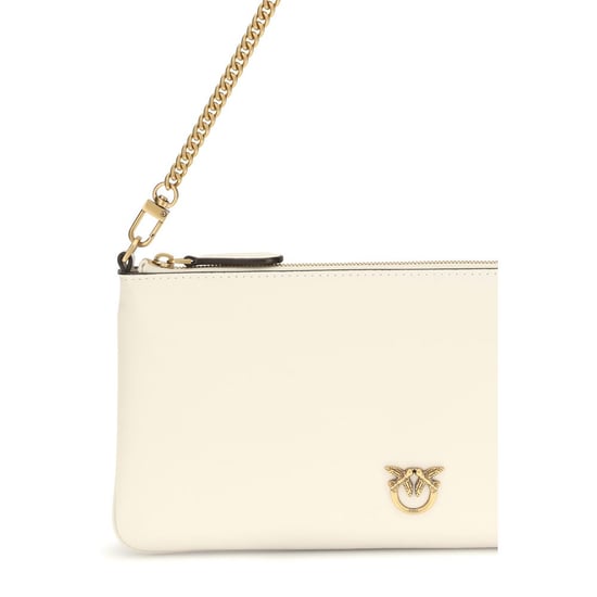 PINKO Bolso de Hombro de Cuero de Ternera Blanco Bos Taurus - Image 4