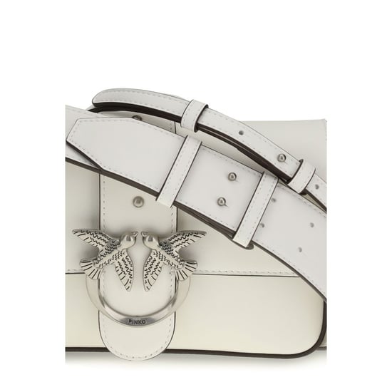 Bolsos de Hombro PINKO de Cuero de Ternera Blanco Bos Taurus - Image 4