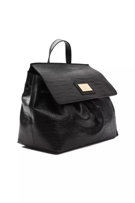 Bolso de hombro para mujer Donatella de piel negra Pompei - Image 2