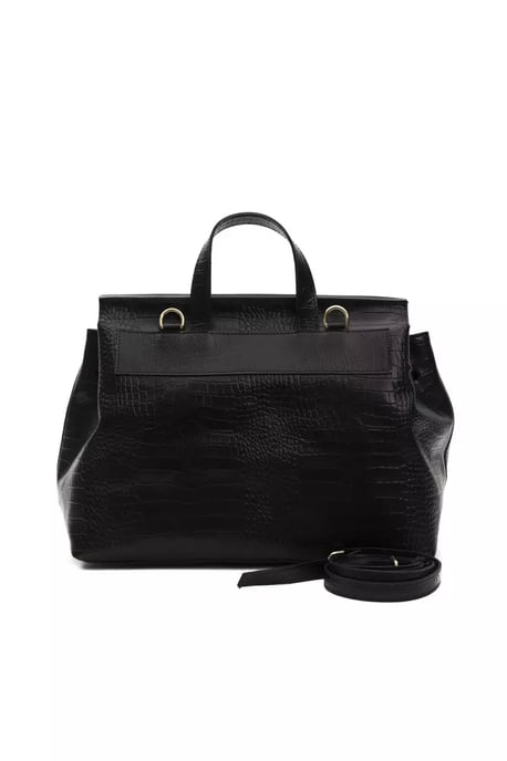Bolso de hombro para mujer Donatella de piel negra Pompei - Image 3