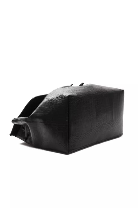 Bolso de hombro para mujer Donatella de piel negra Pompei - Image 4