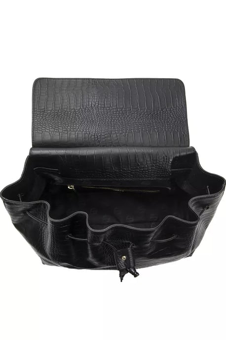 Bolso de hombro para mujer Donatella de piel negra Pompei - Image 5