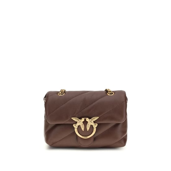 Bolso de hombro PINKO de piel de ternera marrón Bos Taurus - Image 1