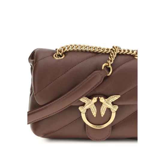 Bolso de hombro PINKO de piel de ternera marrón Bos Taurus - Image 4