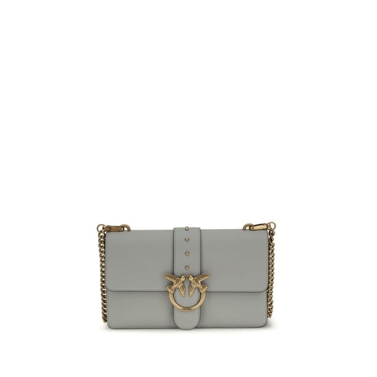 Bolso de Hombro de Cuero de Ternera Gris PINKO Bos Taurus - Image 1