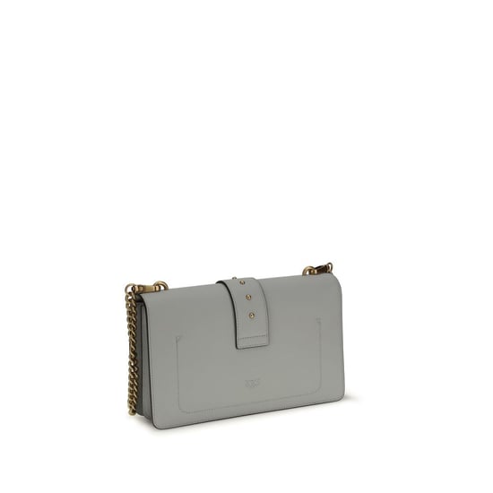 Bolso de Hombro de Cuero de Ternera Gris PINKO Bos Taurus - Image 3