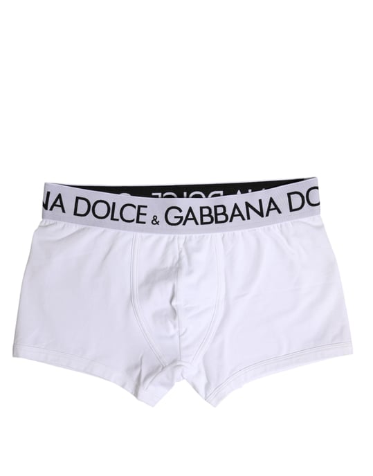Caja de Boxer Regular de Algodón Blanco Stretch Dolce & Gabbana - Image 1