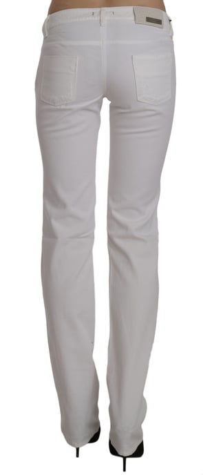 Pantalones de mezclilla rectos ajustados de algodón blanco Costume National - Image 3