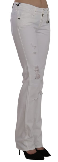 Pantalones de mezclilla rectos ajustados de algodón blanco Costume National - Image 4