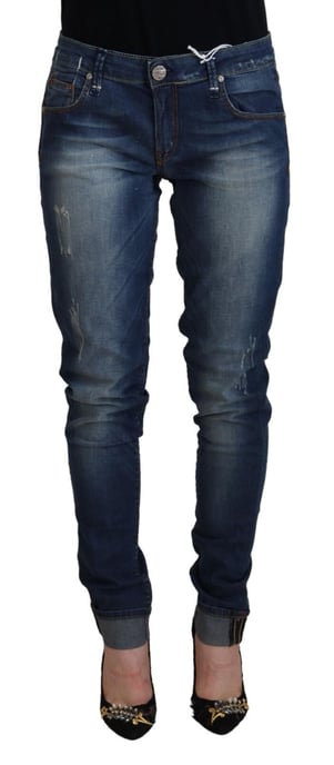 Pantalones vaqueros de mujer de algodón lavado azul Acht, corte slim - Image 1