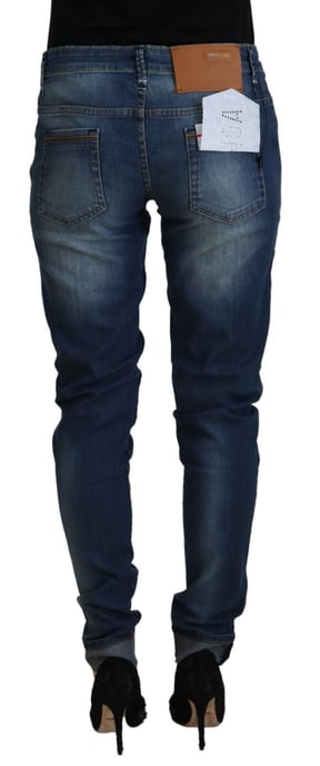 Pantalones vaqueros de mujer de algodón lavado azul Acht, corte slim - Image 3