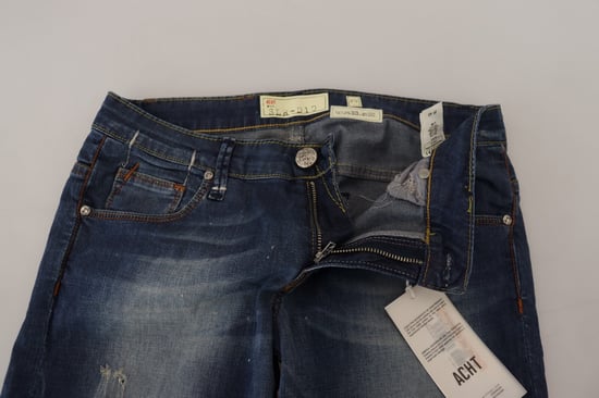 Pantalones vaqueros de mujer de algodón lavado azul Acht, corte slim - Image 5