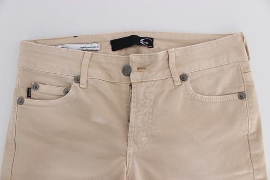 Jeans de algodón elásticos de corte ajustado en beige Cavalli - Image 5