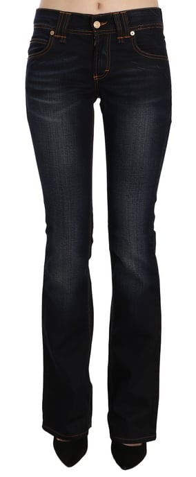 Jeans de mezclilla de corte boot cut de pierna regular y media altura en lavado azul de John Galliano - Image 2