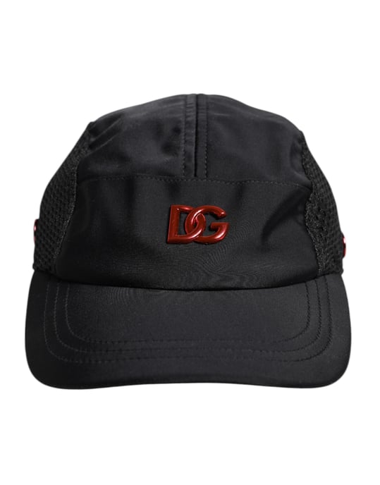 Gorra de béisbol de 6 paneles en nylon negro con logo DG de Dolce & Gabbana - Image 2
