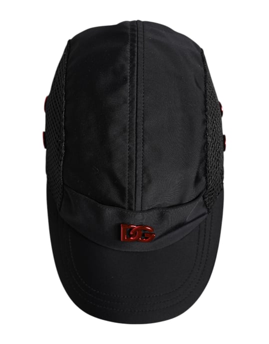 Gorra de béisbol de 6 paneles en nylon negro con logo DG de Dolce & Gabbana - Image 6