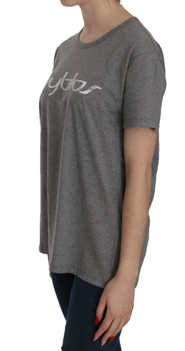 Blusa T-shirt de cuello redondo gris de algodón BYBLOS de manga corta - Image 4