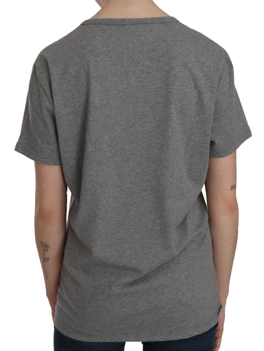 Blusa T-shirt de cuello redondo gris de algodón BYBLOS de manga corta - Image 5