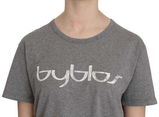 Blusa T-shirt de cuello redondo gris de algodón BYBLOS de manga corta - Image 6