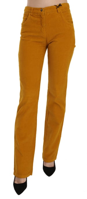 Pantalones rectos de talle alto naranja de Costume National - Image 1