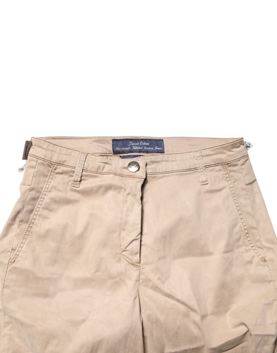 Pantalones Chino Casual Ajustados de Cintura Alta en Lyocell Beige Jacob Cohen - Image 4