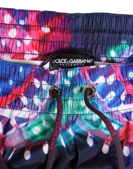 Pantalones Cortos de Baño de Poliéster con Estampado Neón Multicolor de Dolce & Gabbana - Image 3