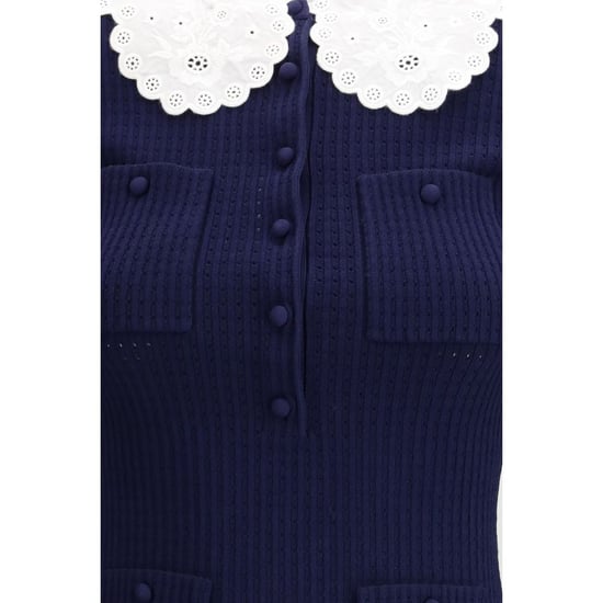 Vestido de cóctel de viscosa azul de Self-Portrait - Image 3
