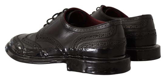 Zapatos Derby formales con punta de ala en piel negra de Dolce & Gabbana - Image 4