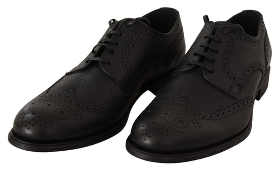 Zapatos de vestir formales Oxford de piel negra Dolce & Gabbana con puntera de alas - Image 2