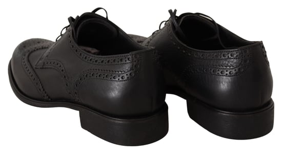 Zapatos de vestir formales Oxford de piel negra Dolce & Gabbana con puntera de alas - Image 3