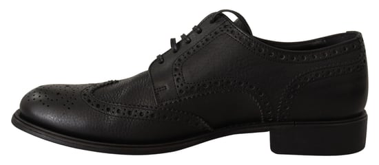 Zapatos de vestir formales Oxford de piel negra Dolce & Gabbana con puntera de alas - Image 4