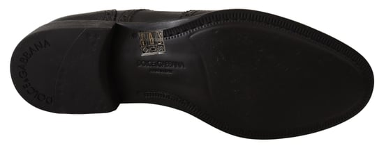 Zapatos de vestir formales Oxford de piel negra Dolce & Gabbana con puntera de alas - Image 5