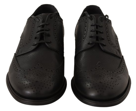 Zapatos de vestir formales Oxford de piel negra Dolce & Gabbana con puntera de alas - Image 6
