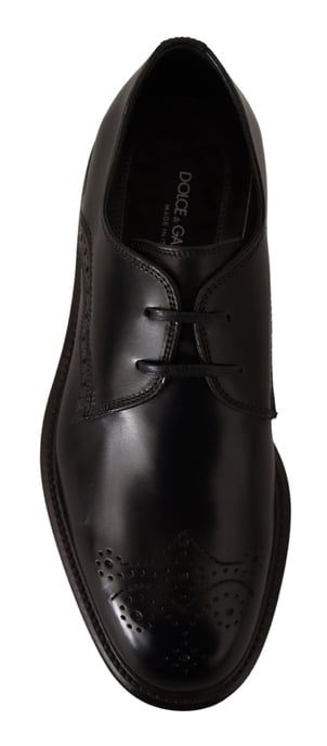 Zapatos de vestir formales Derby de cuero negro Dolce & Gabbana - Image 3