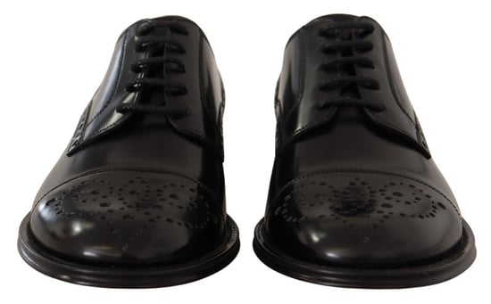 Zapatos Derby Formales para Hombre de Piel Negra Dolce & Gabbana con Punta Alada - Image 2