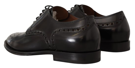Zapatos Derby Formales para Hombre de Piel Negra Dolce & Gabbana con Punta Alada - Image 4