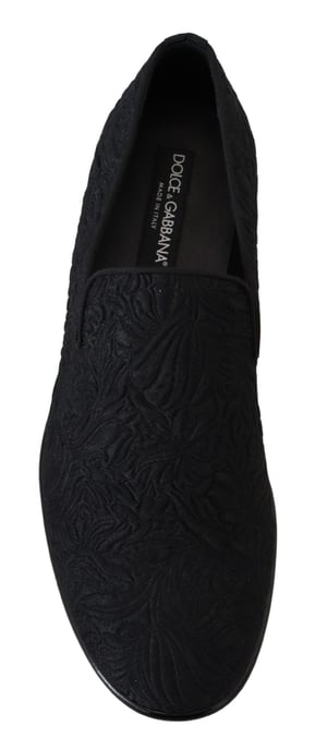 Zapatos Mocasines de Jacquard Floral Negro Dolce & Gabbana - Image 2