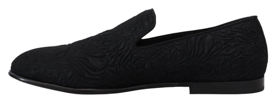 Zapatos Mocasines de Jacquard Floral Negro Dolce & Gabbana - Image 6
