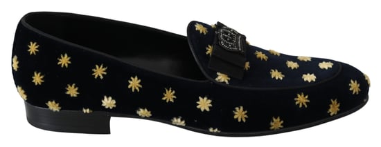 Zapatillas Mocasines de Terciopelo Azul Crown de Dolce & Gabbana - Image 1