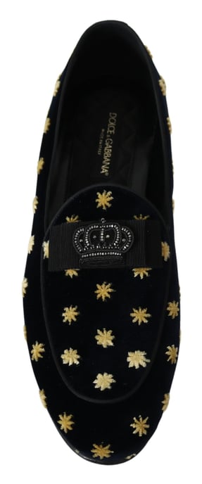 Zapatillas Mocasines de Terciopelo Azul Crown de Dolce & Gabbana - Image 5