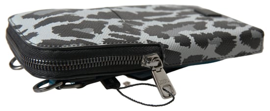 Bolso Cruzado de Cuero Leopardo Gris para Hombre de Dolce & Gabbana - Image 2