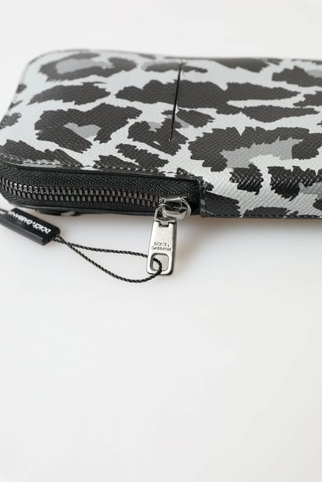 Bolso Cruzado de Cuero Leopardo Gris para Hombre de Dolce & Gabbana - Image 4