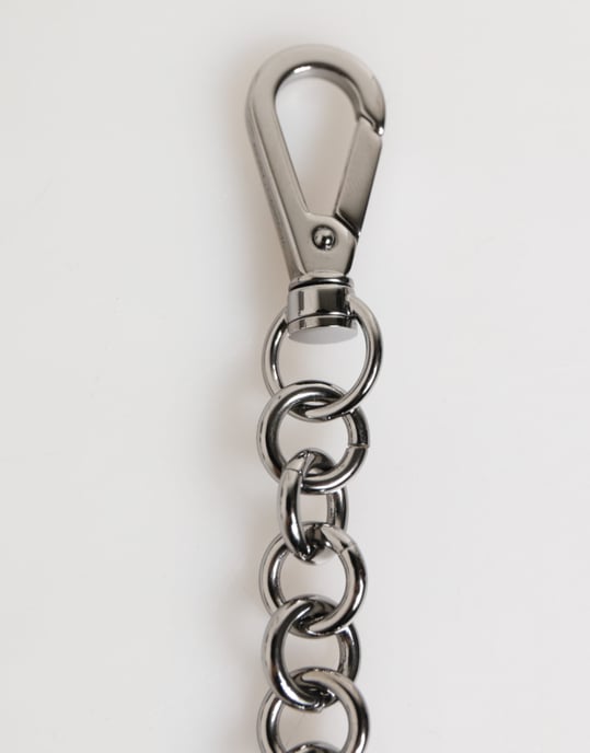Llaveros de Hombre con Logo de Goma DG en Plata y Blanco y Negro de Dolce & Gabbana - Image 4