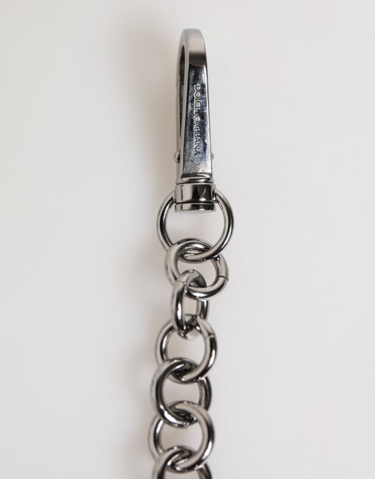 Llaveros de Hombre con Logo de Goma DG en Plata y Blanco y Negro de Dolce & Gabbana - Image 5