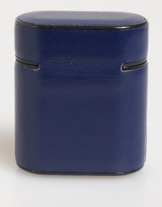 Funda para AirPods de Hombre en Cuero Azul con Logo Impreso de Dolce & Gabbana - Image 4