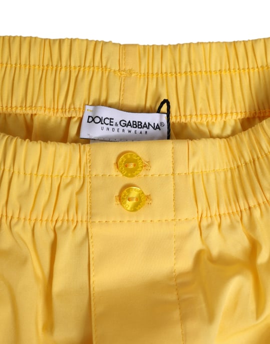 Bañador corto de algodón amarillo con cinturilla elástica de Dolce & Gabbana - Image 3