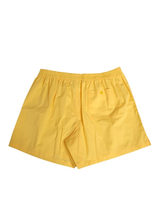 Bañador corto de algodón amarillo con cinturilla elástica de Dolce & Gabbana - Image 4